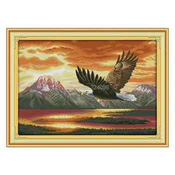

Wholesale Needlework,Stitch,11CT 14CT Cross Stitch,Sets For Embroidery Kits,The flying eagle (2) Counted Cross-Stitching
