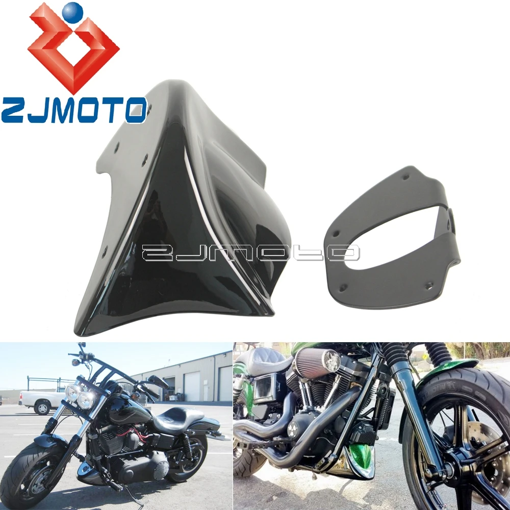 Передний спойлер для подбородка Harley Dyna 2006 2017 Low Rider Street Bob Fat FXD обтекатель