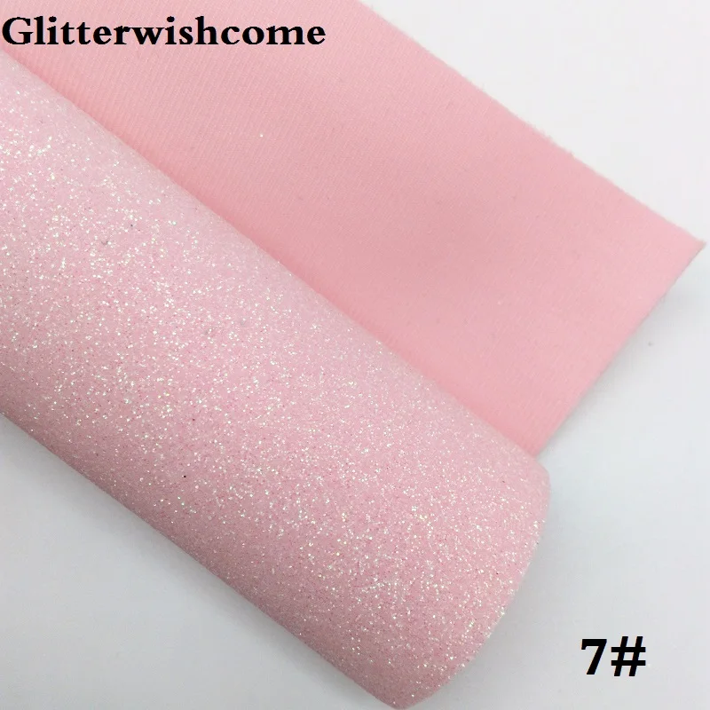 Glitterwishcome 30X134 см мини ролл синтетическая кожа, Fluo мелкие блестки кожа с лайкрой бэк винил для Луки, GM053 - Цвет: 7