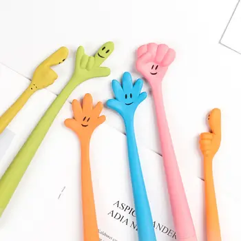 

Coloffice 2 PCs Korean Creative Ballpoint Pen Cute Cartoon Fee Curved Pen Finger Pen /Expression Gesture Ballpoint Pen Office