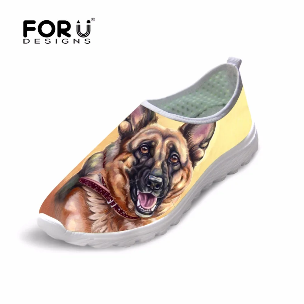 

FORUDESIGNS Flats Colorful Dog Casual Women Sneakers Cute German Shepherd Brand Designer Ladies Loafers Beach Zapatos Mujer 2018