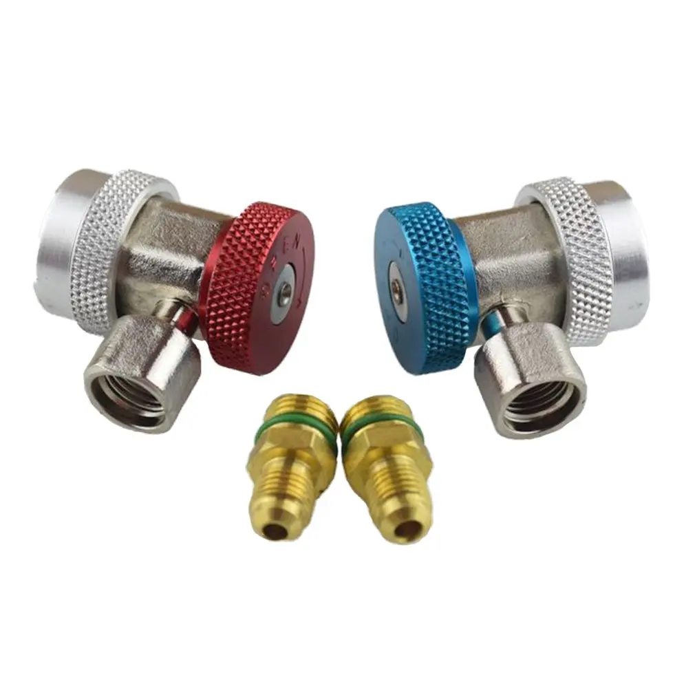 

2PCS/SET Automobile Car A/C R134a Can Connector 1/4" SAE Hose Fitting Quick Coupler Converting Adapter