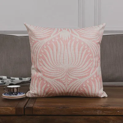 Льняная наволочка для подушки, винтажный светильник, розовый геометрический домашний декоративный чехол для подушки 45x45 см/30x50 см - Цвет: C