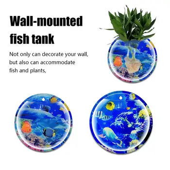 

1Pc High Quality Fish Tank Bowl Wall Mounted Fish Tank Acrylic Vase Aquarium Plant Ornament Flower Pot Home Decorations 20E