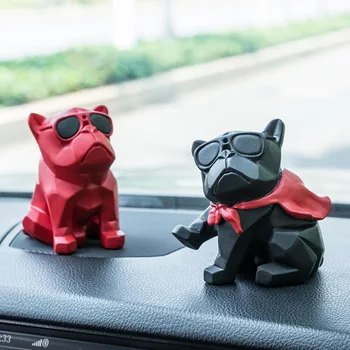 

Car Ornament French Bulldog Statues Decor Geometry Dog Cute Nordic Style Wardrobe Digits Resin Crafts Christmas Gifts L3352
