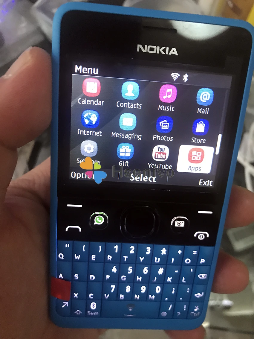210 Nokia Asha 210 разблокированный GSM 2,4 ''две sim-карты 2MP QWERTY клавиатура только на английском языке телефон Восстановленный