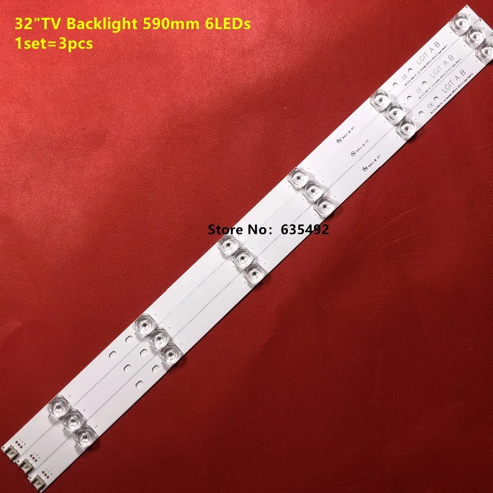 

100% New LED backlight 590mm 6lamp for LG 32"TV 32MB25VQ 6916L-1974A 1975A 1981A LV320DUE 32LF5800 32LB5610 innotek drt 3.0 32