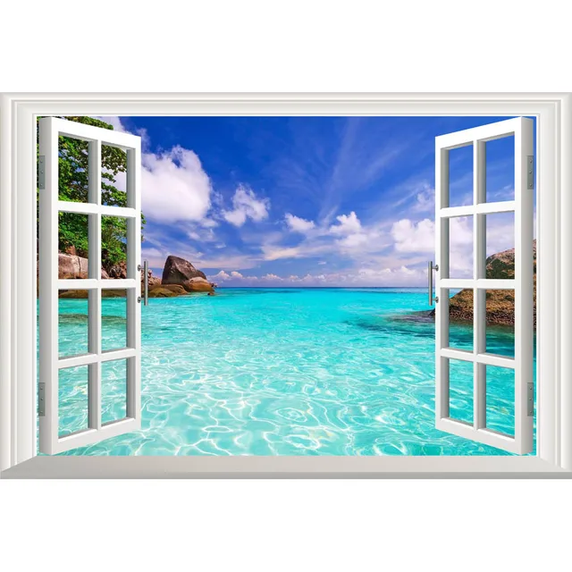 Us 689 J1269 Musim Panas Tropis Biru Laut Pantai Pemandangan Alam Yang Indah Pop 14x21 24x36 Inci Sutra Art Poster Top Kain Dekorasi Rumah Di