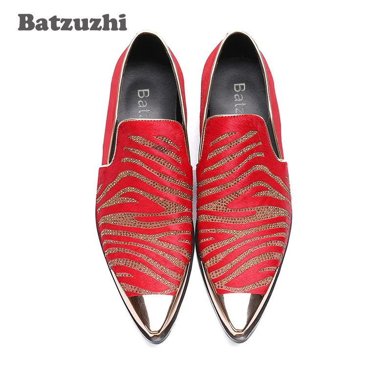 Party Véritable Italian Chaussures 38 Hommes Cap Style Zapatos Rouge Taille En De Hombre Cuir Métal Mariage Hot Club 46 6fwq4gAq