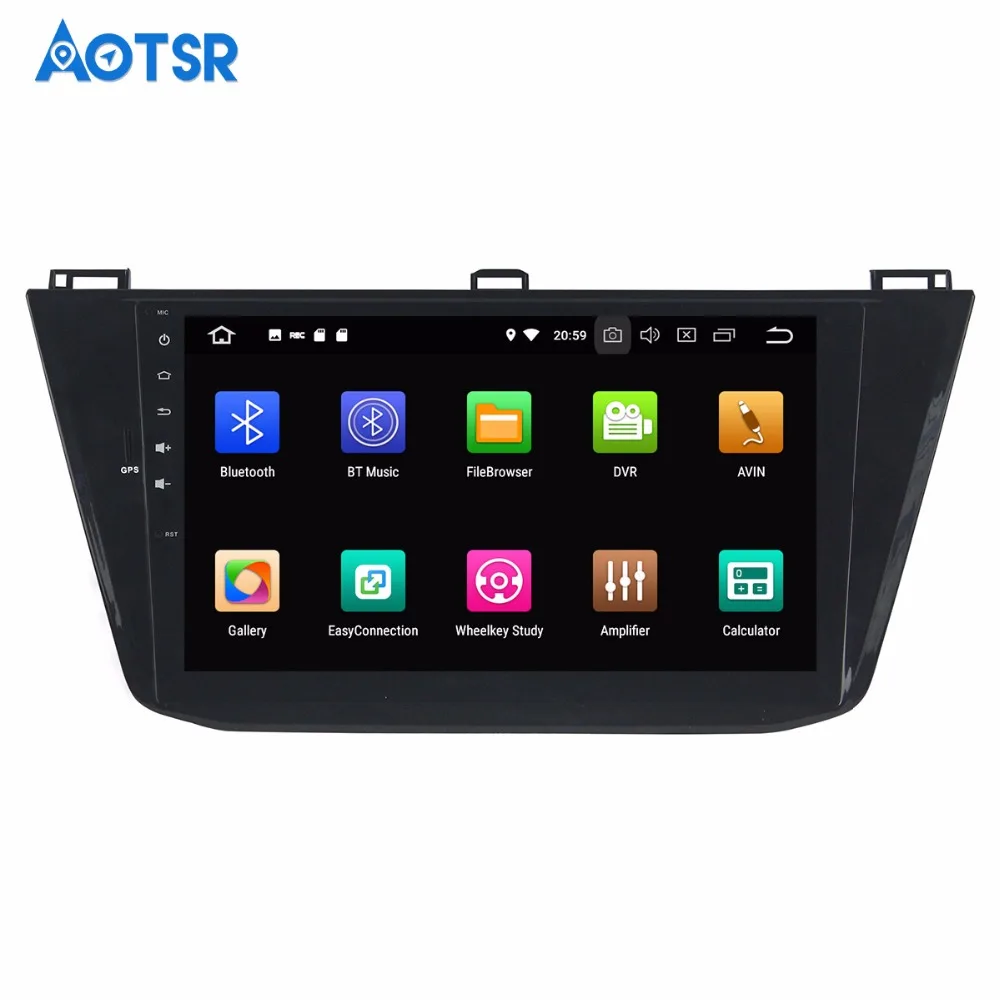Best 10.1" Android 8.0 4+32G Car DVD Player GPS navigation For Volkswagen Tiguan 2015-2018 head unit multimedia player tape recorder 4