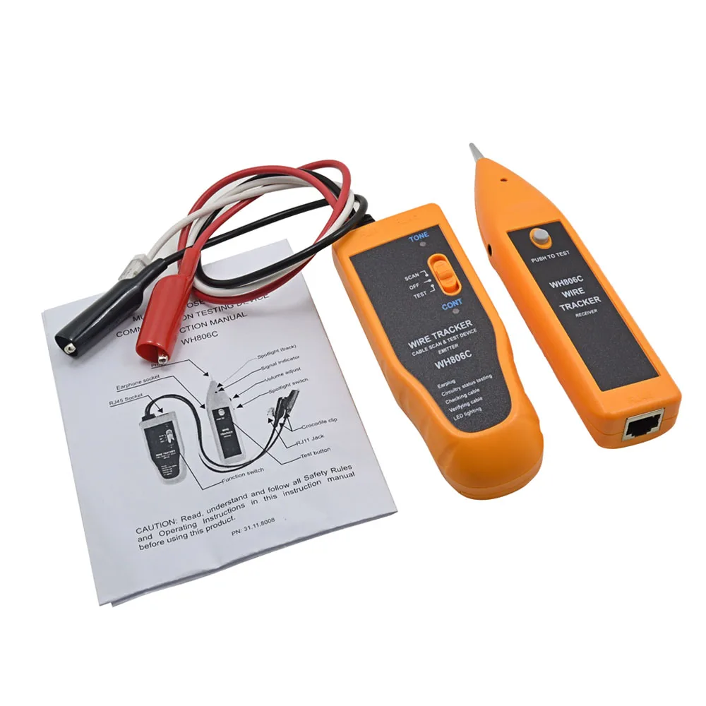 

MJTEK Professional WH806C Cable Tester Cat5 Cat6 RJ11 RJ45 Crimper LAN Network Wire Tracker Diagnose Tone Networking Tool