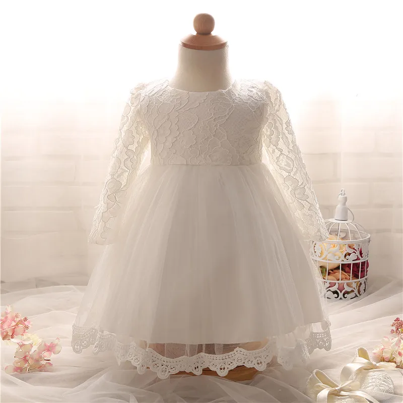 Детское Кружевное платье пачка с длинным рукавом на крестины|newborn baptism dress|baptism