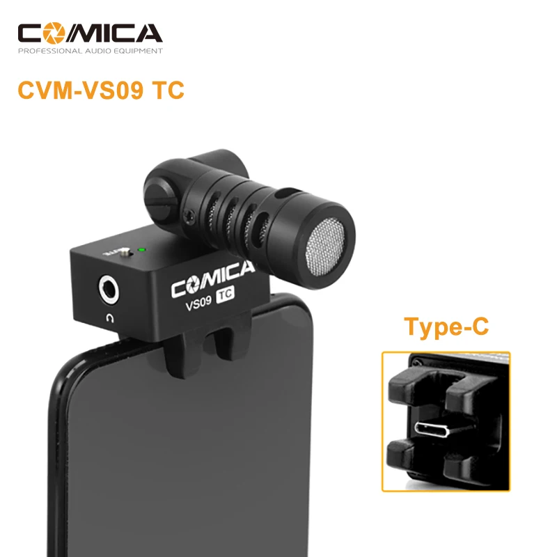Comica CVM-VS09 TC кардиоидный микрофон смартфон микрофон для телефона с TYPE-C разъемом Вращающийся беспроводной микрофон для Vlog видео