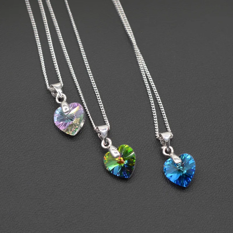 Подвеска с кристаллами Сваровски для женщин и девушек|necklace crystal|heart pendantheart pendant