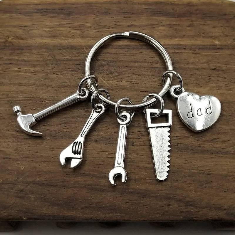 Daddy Keychain,Tool keychain, Hammer wrench Charm Keychain, Dad Charm, Dad Gift