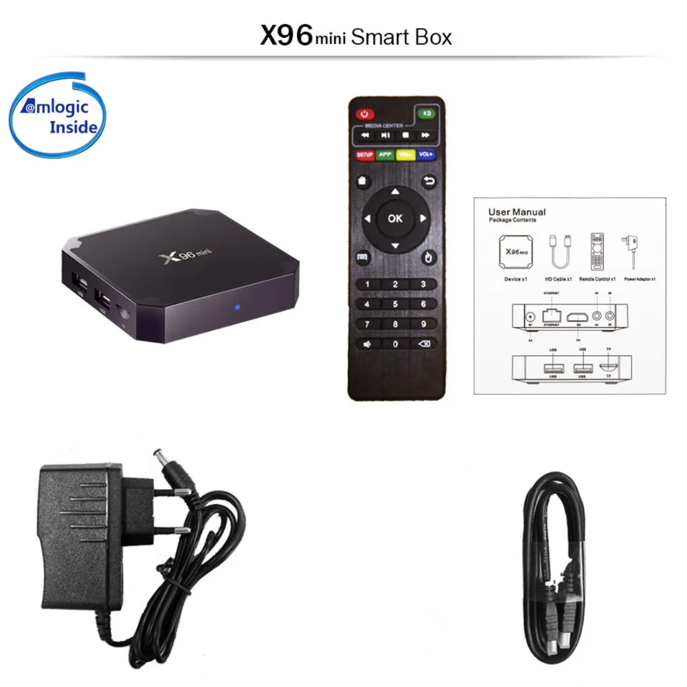 5 шт. X96mini Android 7,1X96 мини Smart tv BOX S905W четырехъядерный Поддержка 2,4G беспроводной wifi медиаплеер приставка