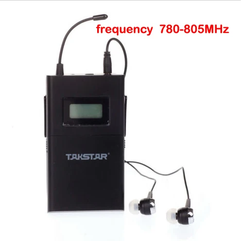 Выбор частоты TAKSTAR WPM-200 с одним приемником(включая наушники) Профессиональный беспроводной монитор системы приемника - Цвет: Черный