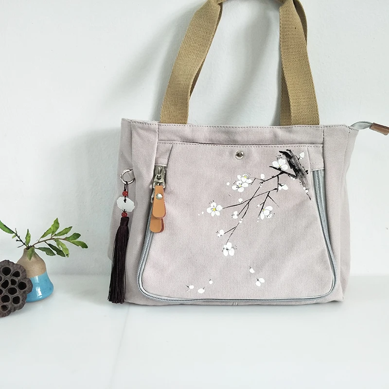 

Chinese Style Hand-painted Women Shoulder Bag Brand large capacity Mini Type Female Messenger Bags Travel Shopping Handbag 30