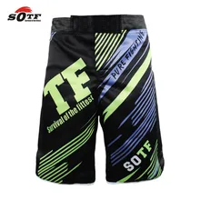 SOTF men’s Green Line Combat Training Breathable Fitness Boxing sports Tiger Muay Thai boxing shorts thai boxing cheap mma boxeo