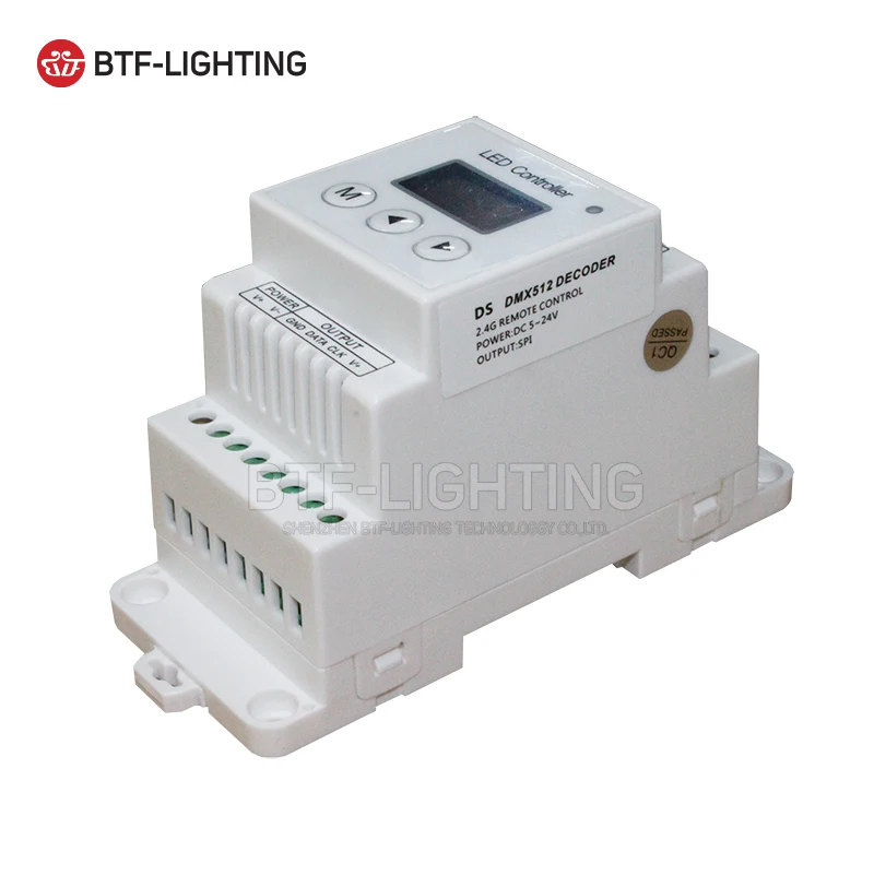 

Wholesale DMX-SPI Decoder convert DMX512 signal to SPI signal output, for RGB LED WS2811,WS2812B,APA102,WS2801,LPD6803,SK6812