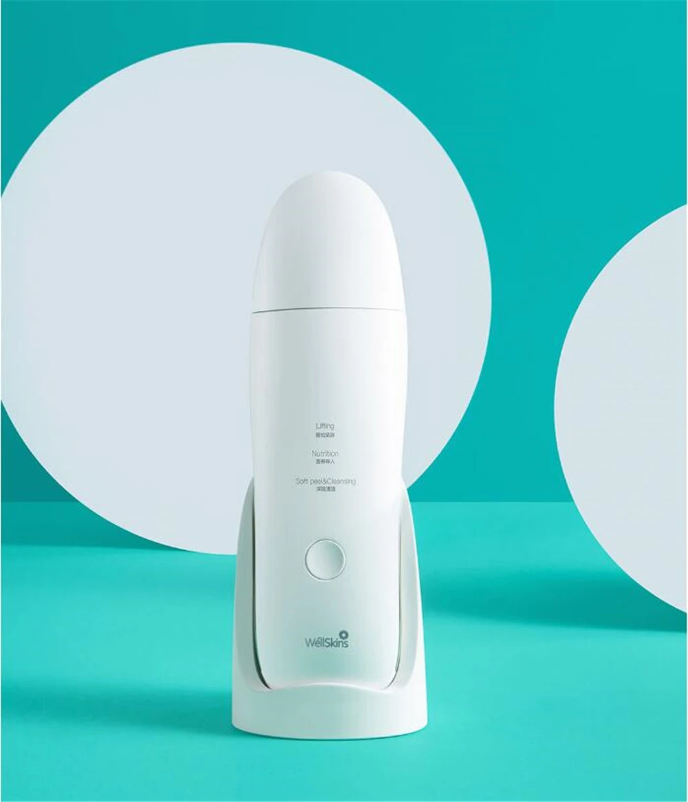 Xiaomi Wellskins Professional Ultrasonic Facial Skin Scrubber Deep Face Cleaning Blackhead remove Rechargeable Beauty Instrument (15)