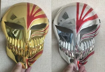 

New Quality Gold Silver Color PVC Azrael Ichigo Kurosaki Bleach Mask Dance Masquerade Party Cosplay Halloween-Loveful