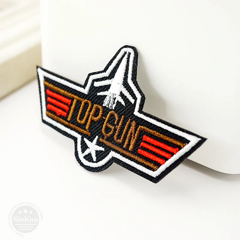 TOP GUN (Size4.4x7.0cm) Cloth Badges Mend Decorate Patch Jeans Bag Hat