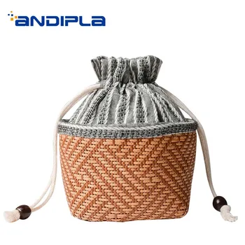 

Vintage Teaware Storage Bag Rope Weaving Cotton and Linen Teaware Accessories Teapot Quick Cup Package for Travel Easy Carry