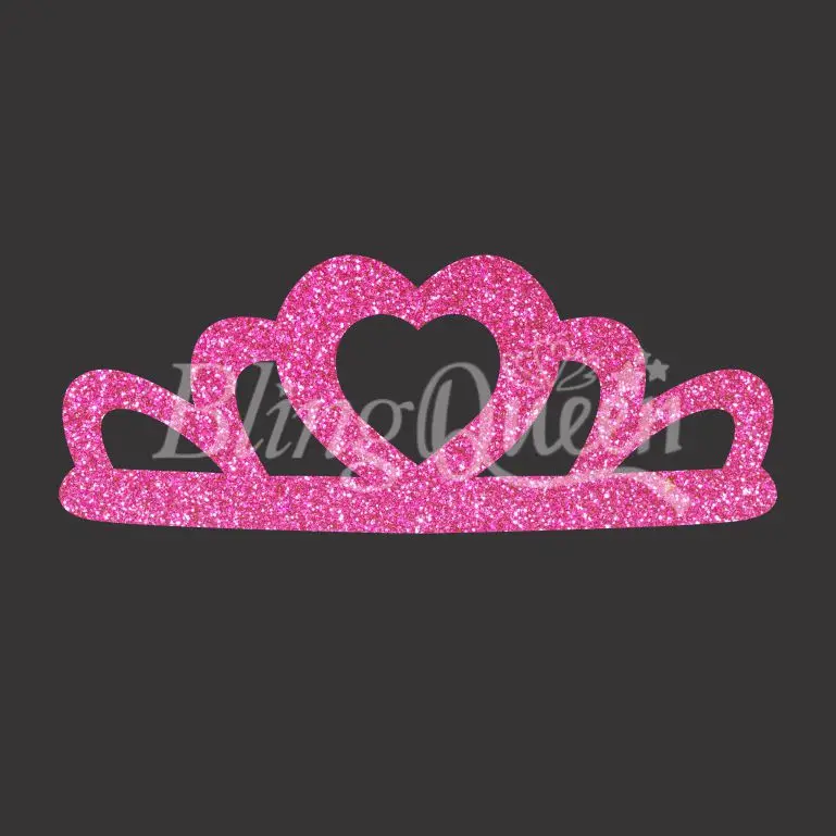 

BlingQueen 12PCS/LOT Korean Glitter Vinyl Hot Fix Iron On Transfers Crown Design, Colors and Sizes can be customized