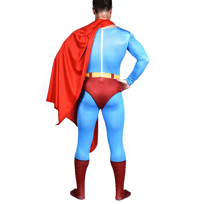 2nd Skin Full Body Spandex Zentai Jumpsuit Adult Unitard Costume Superman