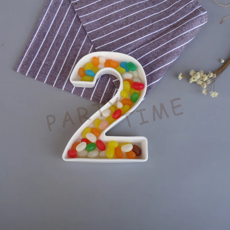 Ceramic Number 2 Shape Kitchen Dish, Party Supplies Serving Dishin Dishes & Plates from Home