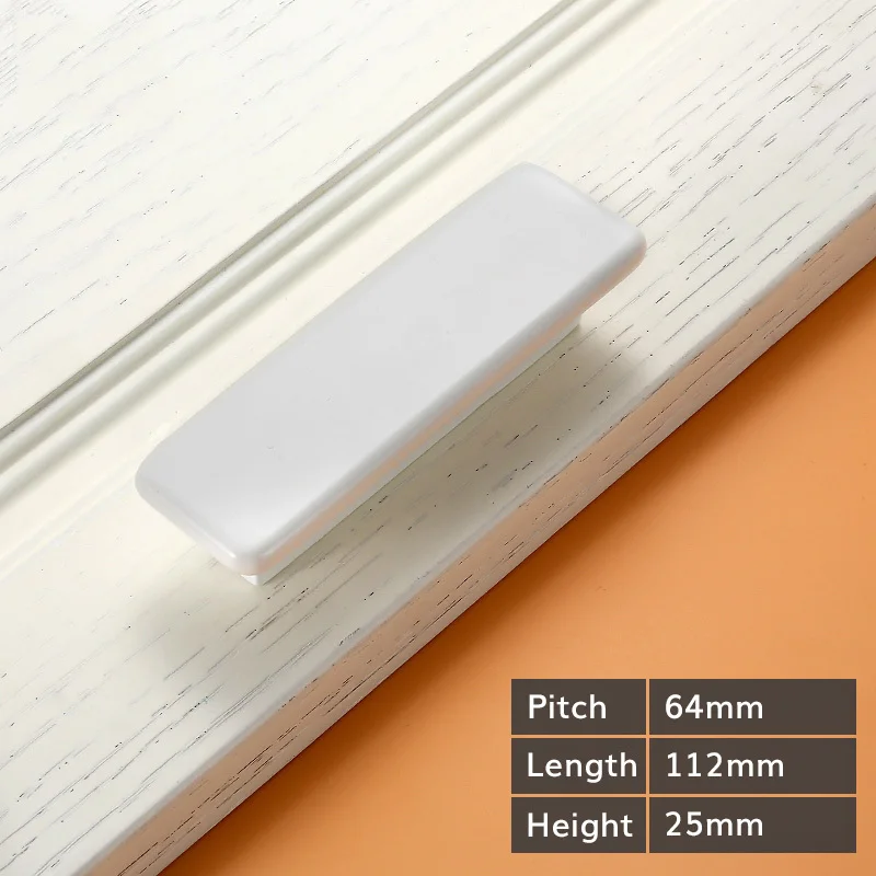 White Long Handle Детская деревянная дверь ручки для кухонного шкафа ручки Мебель Шкаф Ручка для шкафа лаконичный круглые ручки для ящиков - Цвет: White Long Handle
