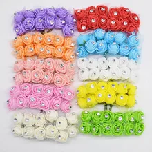 72/144 шт 2 см мини искусственный кристалл Пена розы головки для украшения свадьбы DIY букет невесты Скрапбукинг поддельные розетки