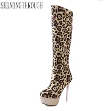Г. Заводская Скидка пикантные леопардовые круглый носок сапоги до колена однотонные сапоги Модные женские туфли женские на высоком каблуке осенние ботинки