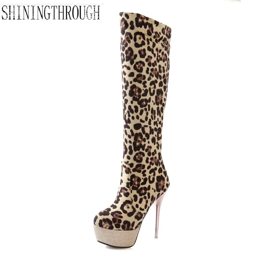 leopard knee high boots