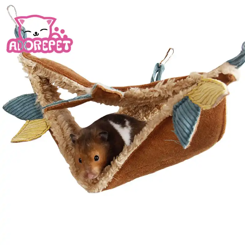 Small Animal Cage Accessories Bedding for Hamster Chinchilla Ferret Squirrel Degu Plush Sugar Glider Hammock Nest Home Oncpcare Detachable Winter Warm Guinea Pig Bed