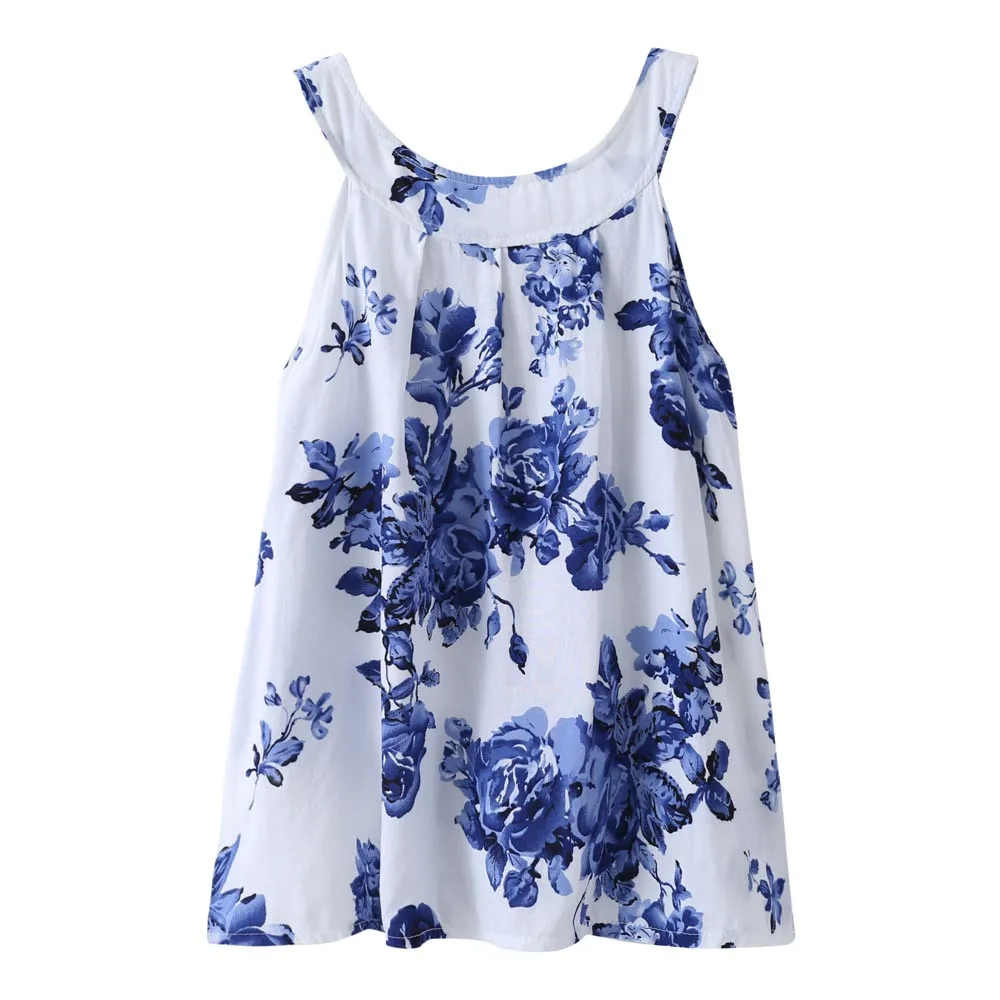 

ARLONEET Summer Baby Girl Dress Baby Cotton Princess Party Blue Floral Print Dress Cute Girl 3 to 6 Years Drop Shipping 30S426