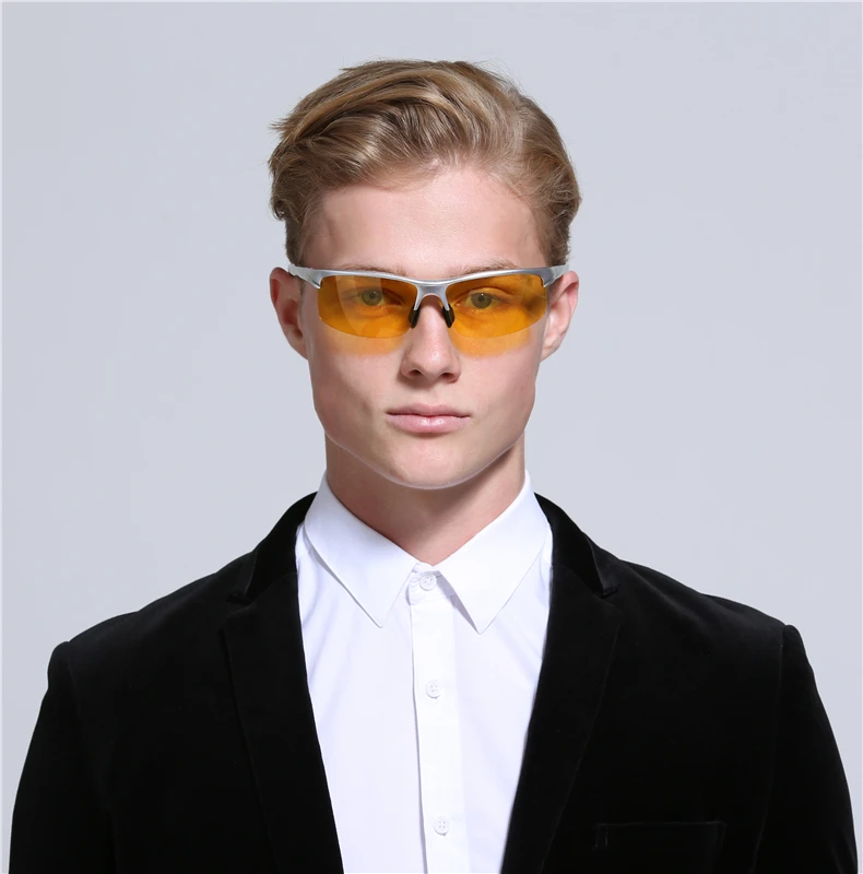 YSO очки ночного видения Для мужчин алюминиево-магниевым Рамка поляризованные Ночное видение очки для автомобиля для вождения, рыбной ловли, с антибликовым покрытием 8213