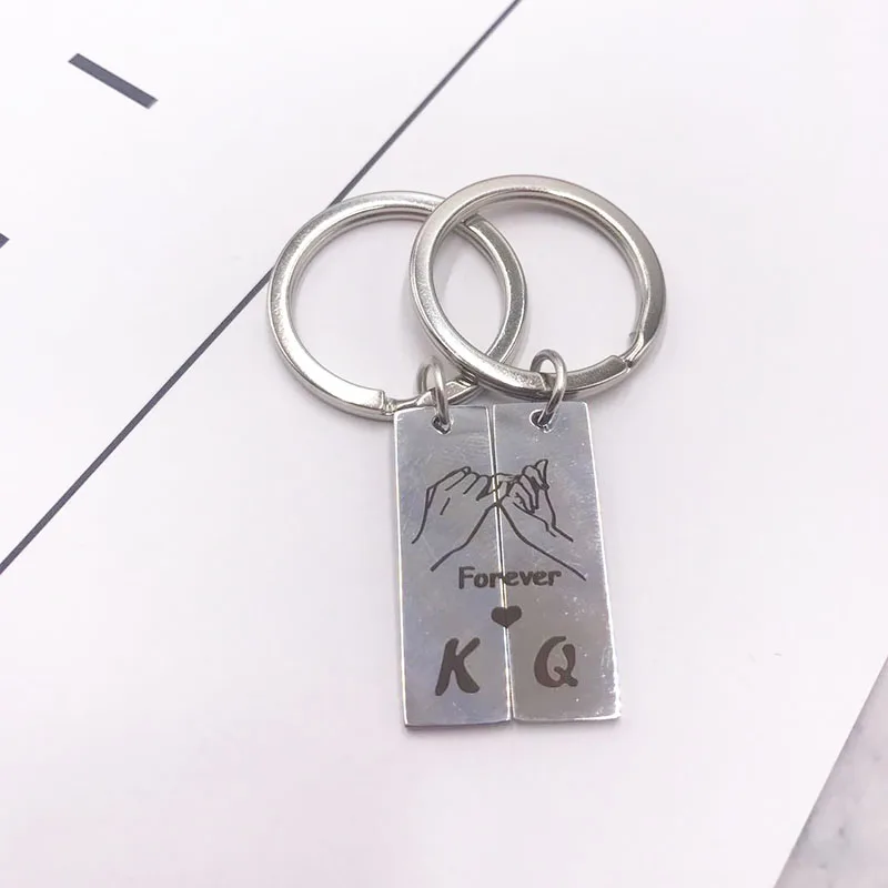 Новая Мода Сердце брелок набор Выгравированный Король Королева навсегда любовь