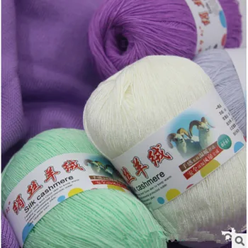 

Silk Cashmere Hand Knitting Yarn Soft Baby Yarn Free Shippng 1000g/lLot 20 Balls