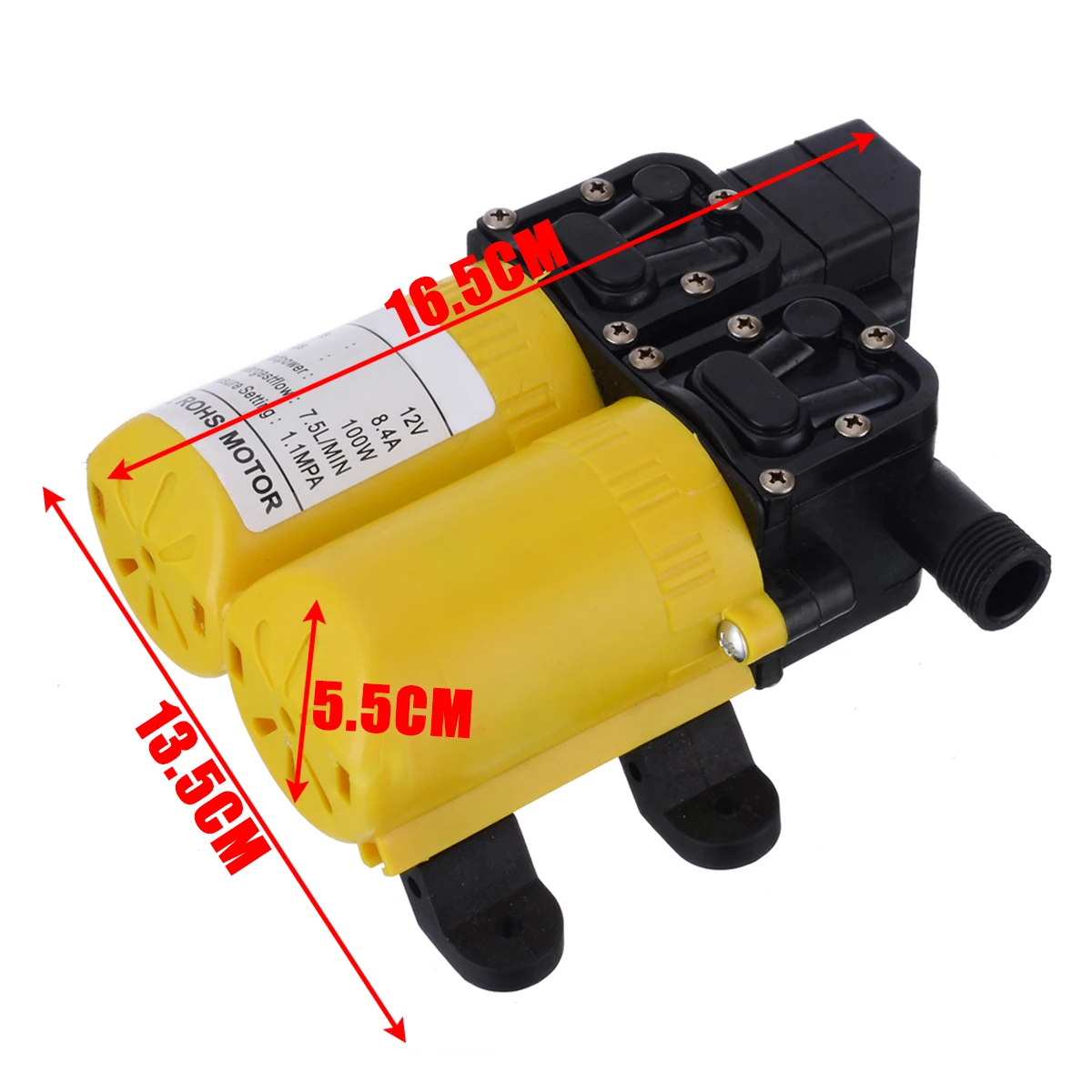 DC 12V 80W Auto High Pressure Diaphragm Water Pump Boat Caravan Motor Plumbing Pumps