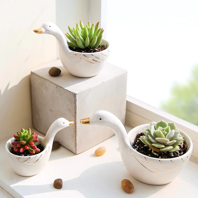 1 Piece Flower Pot Ceramic Vase Small Plant Cartoon Planter for Succulent Decorative Bonsai Home Garden Decoration | Дом и сад