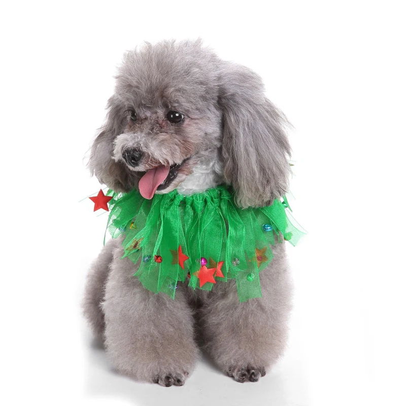 Christmas Pet Cat Dog Collar Halloween Belling Star Decor Dog Collars Kitten Puppy Xmas Cosplay Dogs Cats Lace Mesh Neck (16)