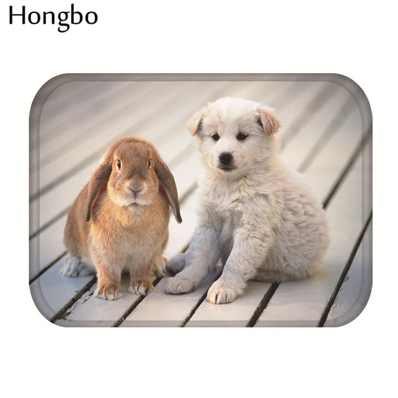 Hongbo модный Придверный коврик в виде милых животных, фланелевый Придверный коврик для входной двери с милыми собаками, домашние уютные ковры, домашний декор, кухонные коврики