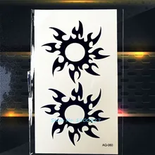 1PC Black Sun Temporary Tattoo Sticker PAQ-060 Women Makeup Henna Tattoo Paste Healthy Non-Toxic Tattoo Fake Flash Tatouage Taty