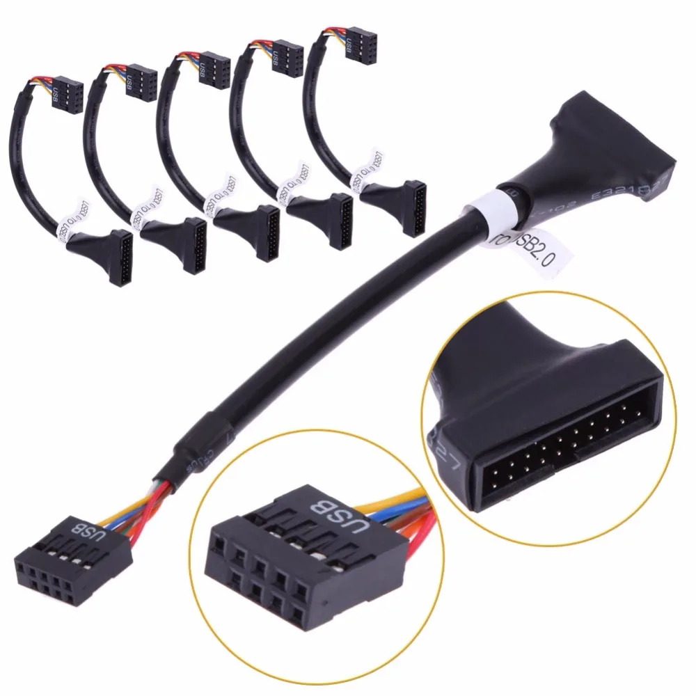 USB 3 0 20 штыревой разъем типа папа к 2 9 контактный материнская плата Женский