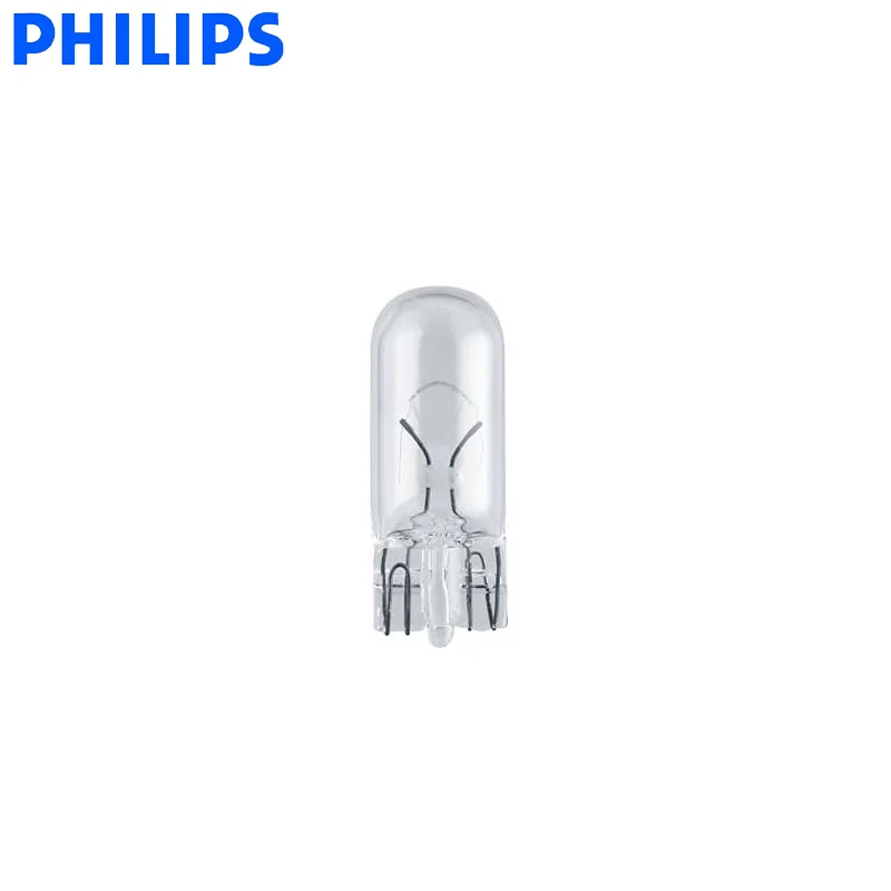 10 шт. Philips W5W T10 12 В 5 Вт стандартный сигнал поворота лампа для чтения Стоп свет Интерьер Свет 12961CP