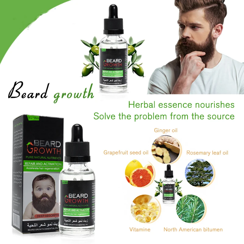 

100% Natural Organic Beard Oil Men Growth Beard Wax balm Avoid Beard Hair Loss Products Leave-In Conditioner for Groomed Growth