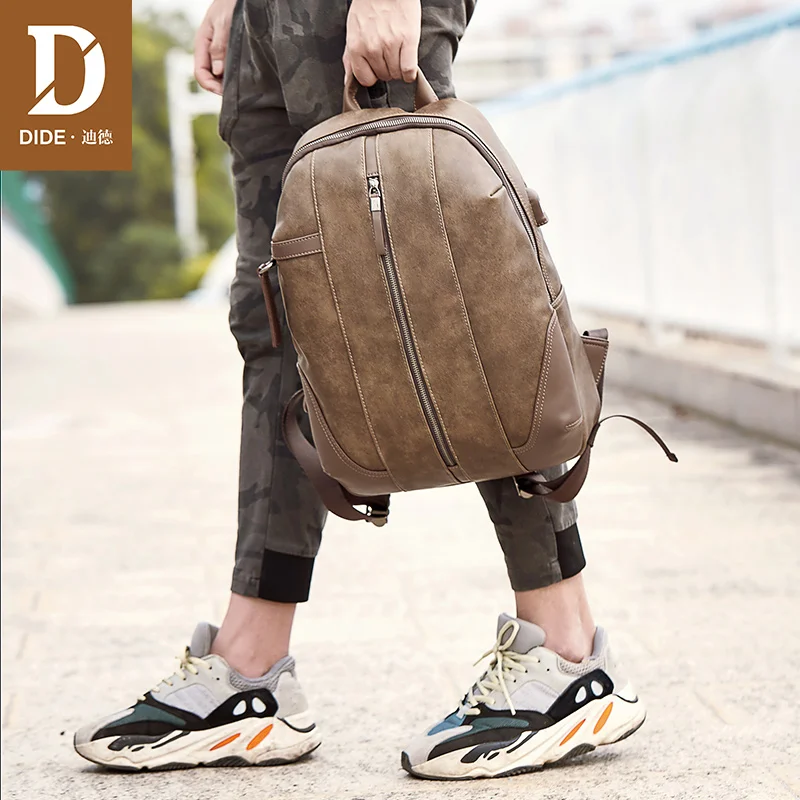 DIDE 2018 новый мужской кожаный рюкзак с защитой от воровства Молодежный дорожный