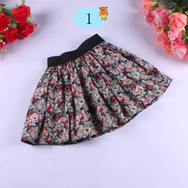 2016 Floral Printed Baby girls skirts tutu Princess kids girls skirts